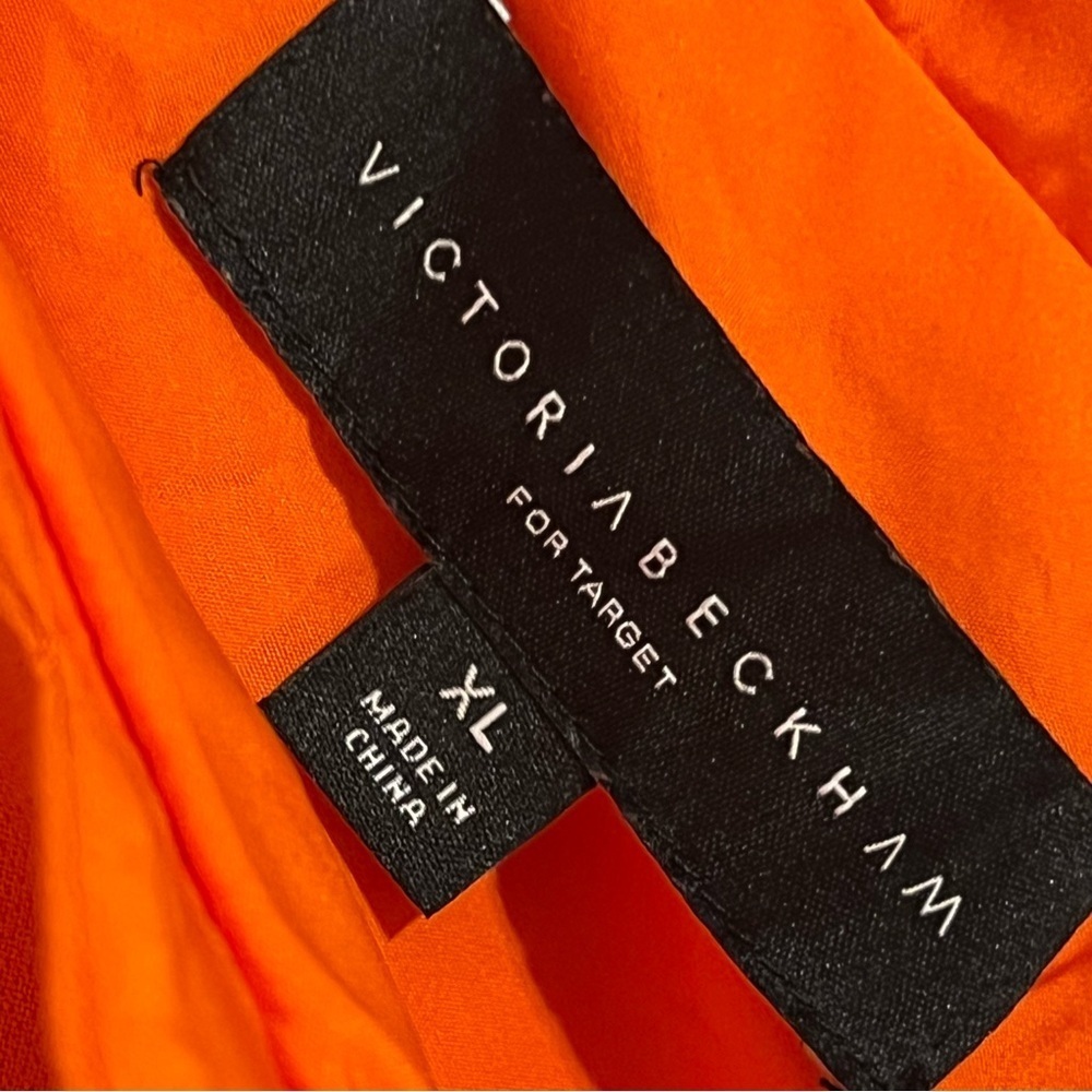 #112 VICTORIA BECKHAM X TARGET ORANGE ONE-SHOULDER DRESS W. SCALLOP DETAIL XL - Picture 4 of 5